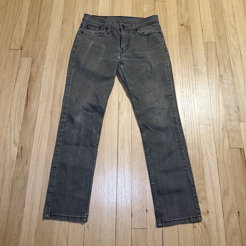 Levis 511 Jeans Mens 29x30 Grayish Green Slim Straight Stretch Light Wash Denim